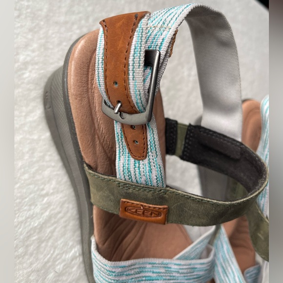 Keen Wedge Sandals Blue/Green Size 7 - Picture 6 of 10